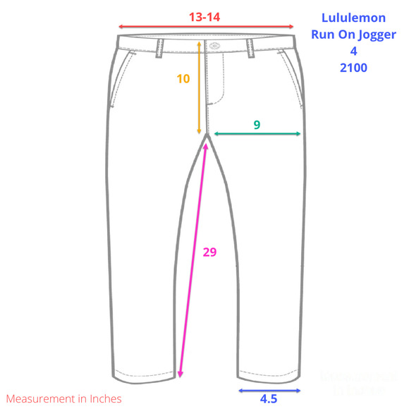 Lululemon Run On Jogger 28" SIZE 4 Ringspun Denim Black White Sweat Pants - Picture 6 of 12